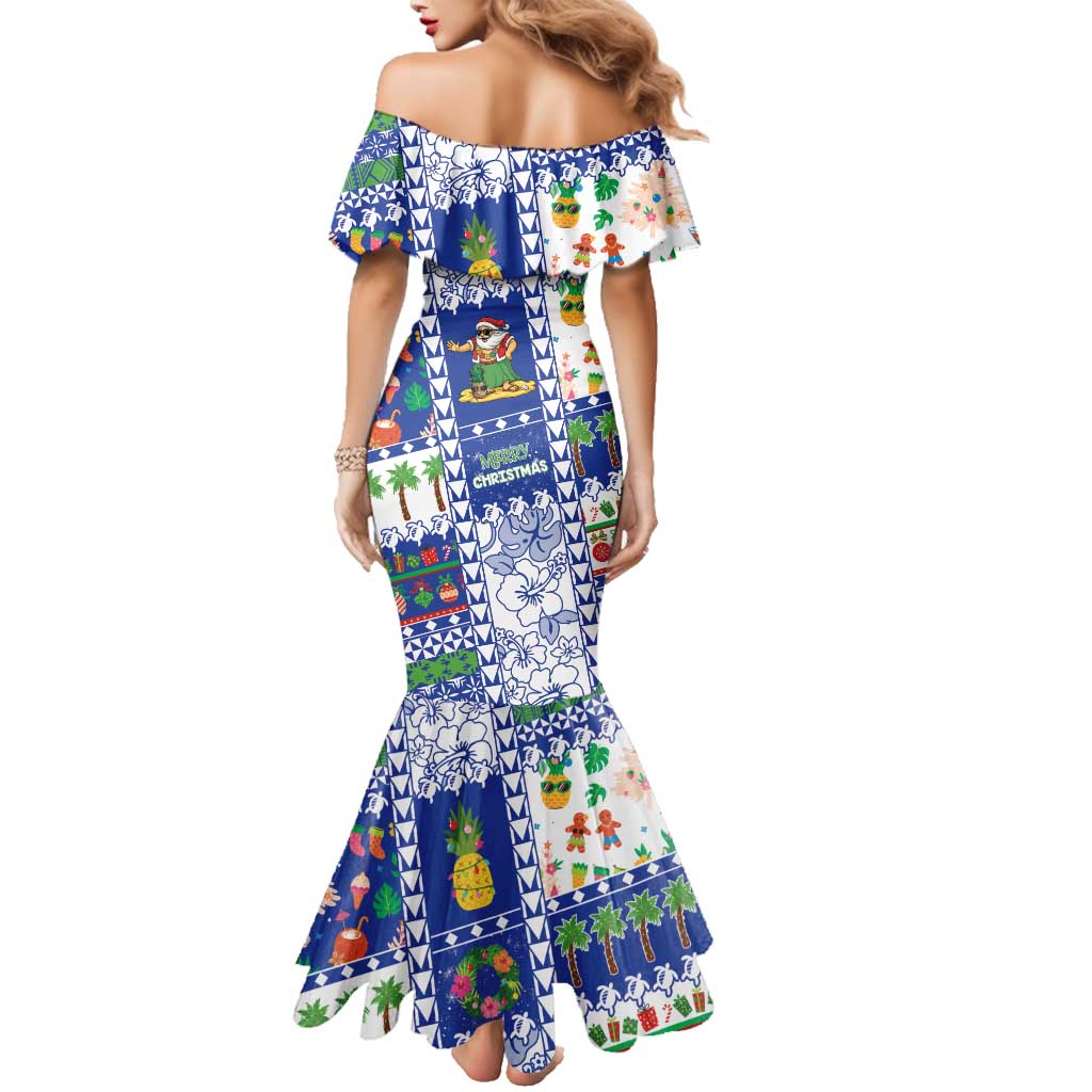 Northern Mariana Islands Christmas Family Matching Mermaid Dress and Hawaiian Shirt Festive Beach Vibes LT05 - Polynesian Pride