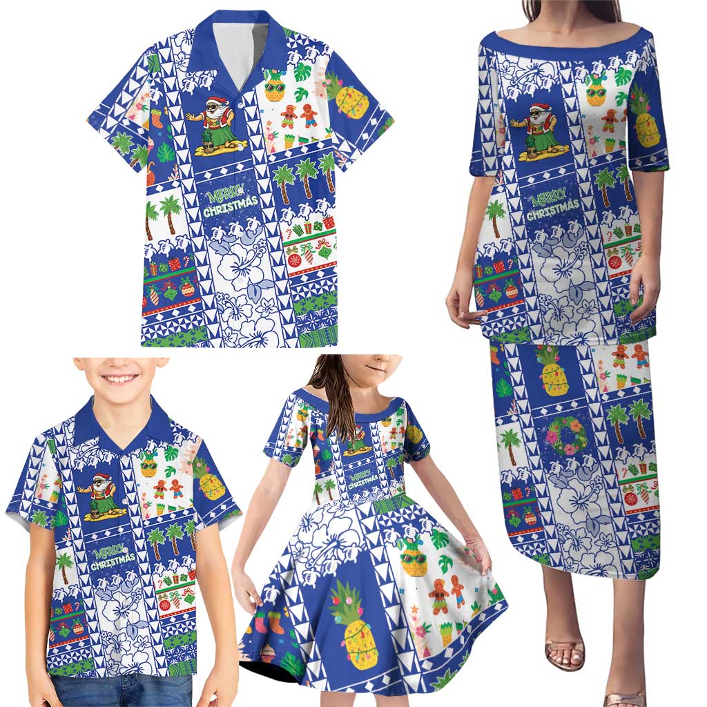 Northern Mariana Islands Christmas Family Matching Puletasi and Hawaiian Shirt Festive Beach Vibes LT05 - Polynesian Pride