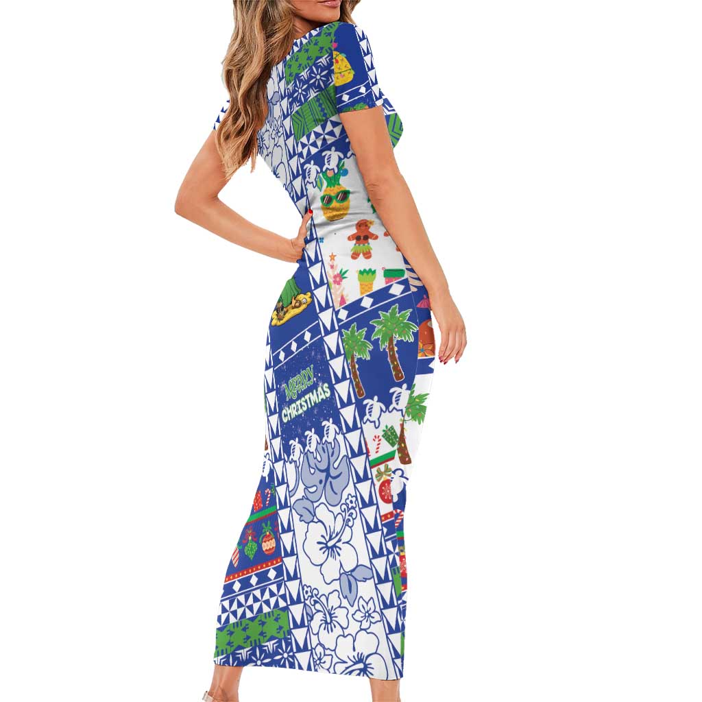 Northern Mariana Islands Christmas Family Matching Short Sleeve Bodycon Dress and Hawaiian Shirt Festive Beach Vibes LT05 - Polynesian Pride