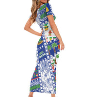 Northern Mariana Islands Christmas Family Matching Short Sleeve Bodycon Dress and Hawaiian Shirt Festive Beach Vibes LT05 - Polynesian Pride