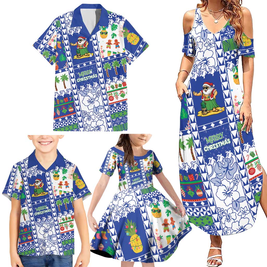 Northern Mariana Islands Christmas Family Matching Summer Maxi Dress and Hawaiian Shirt Festive Beach Vibes LT05 - Polynesian Pride