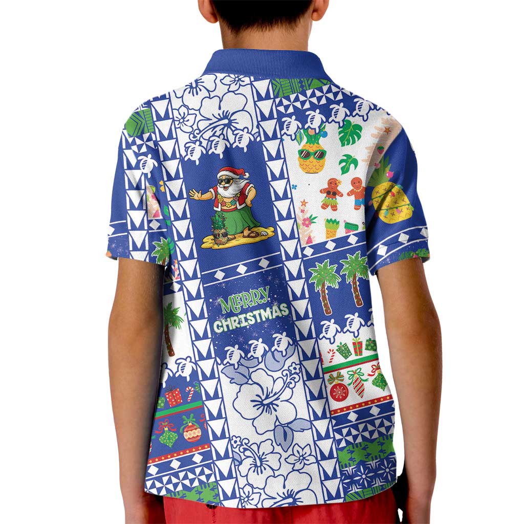 Northern Mariana Islands Christmas Kid Polo Shirt Festive Beach Vibes - Polynesian Pride