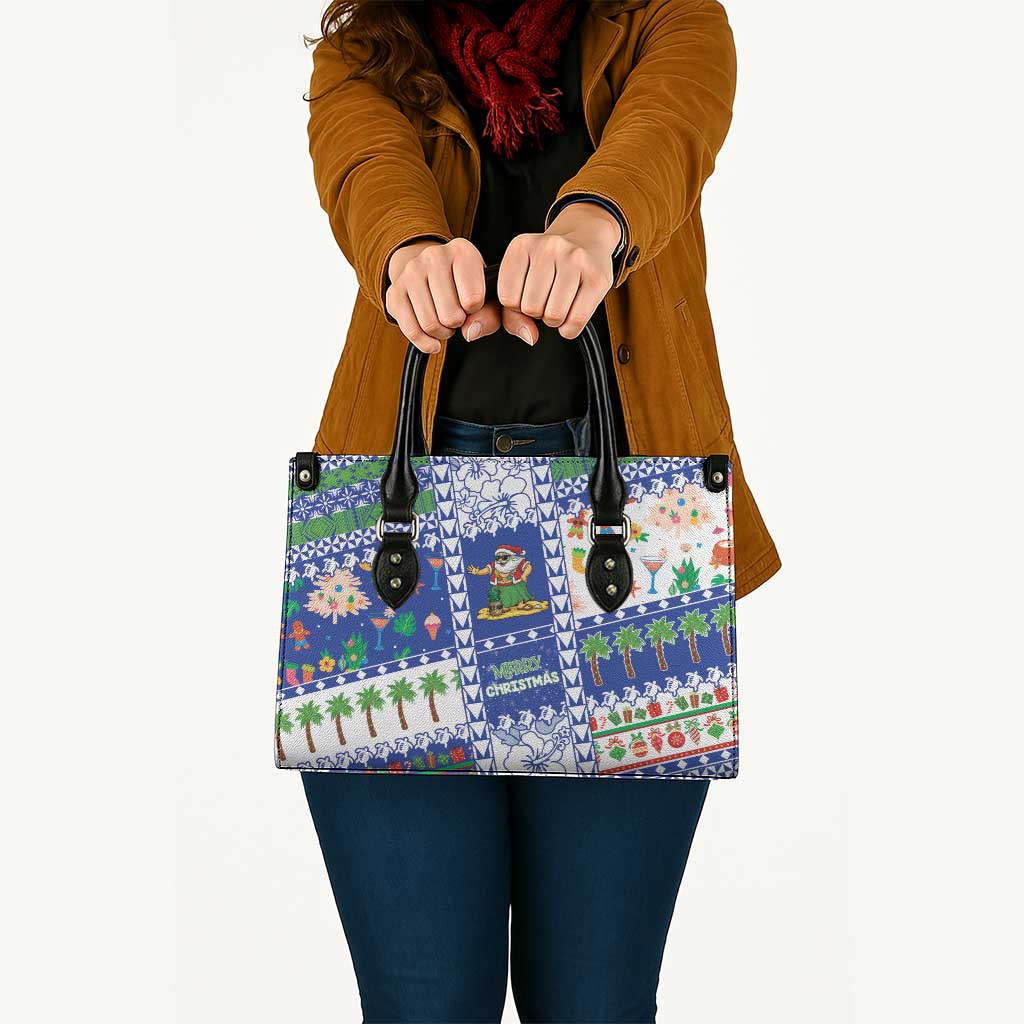 Northern Mariana Islands Christmas Leather Bag Festive Beach Vibes LT05 - Polynesian Pride