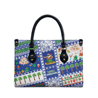 Northern Mariana Islands Christmas Leather Bag Festive Beach Vibes LT05 - Polynesian Pride