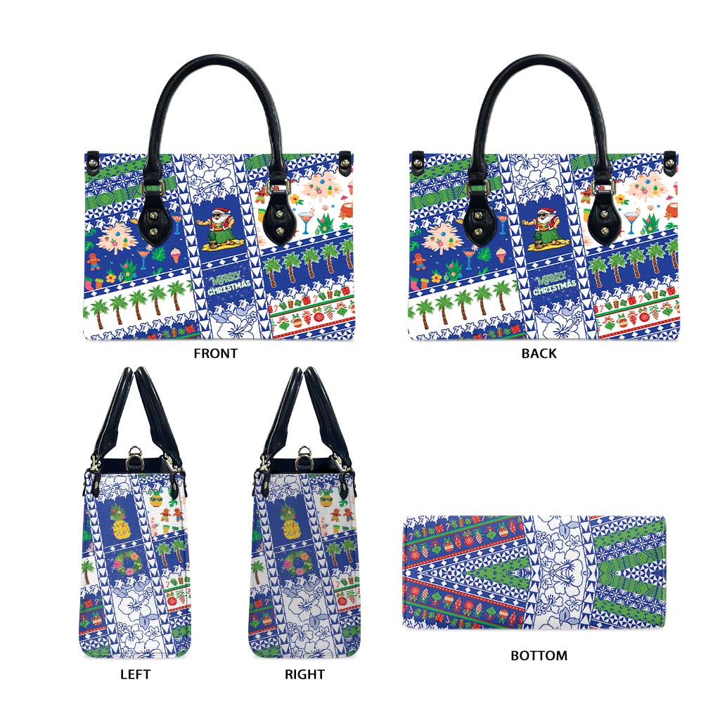 Northern Mariana Islands Christmas Leather Bag Festive Beach Vibes LT05 - Polynesian Pride