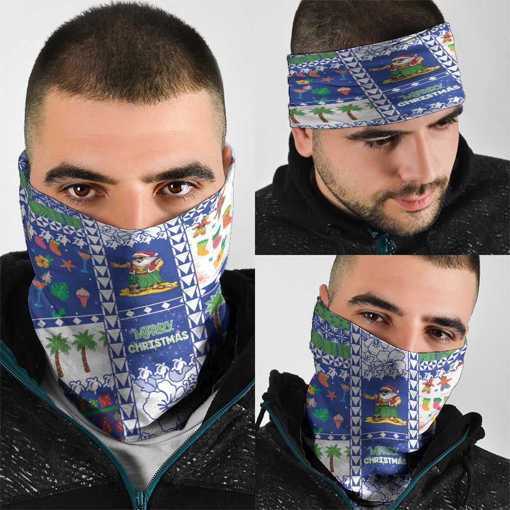 Northern Mariana Islands Christmas Neck Gaiter Festive Beach Vibes - Polynesian Pride