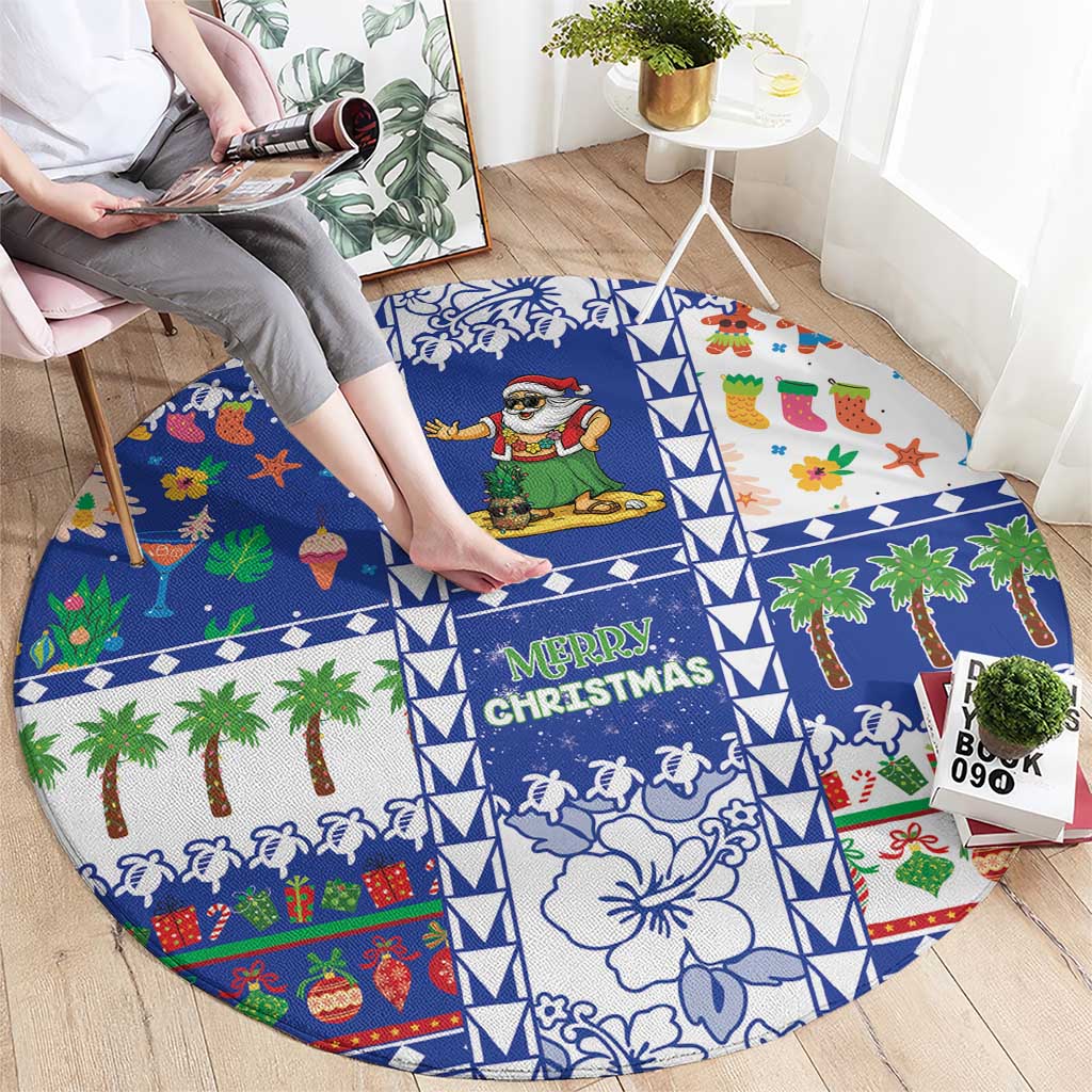 Northern Mariana Islands Christmas Round Carpet Festive Beach Vibes LT05 - Polynesian Pride