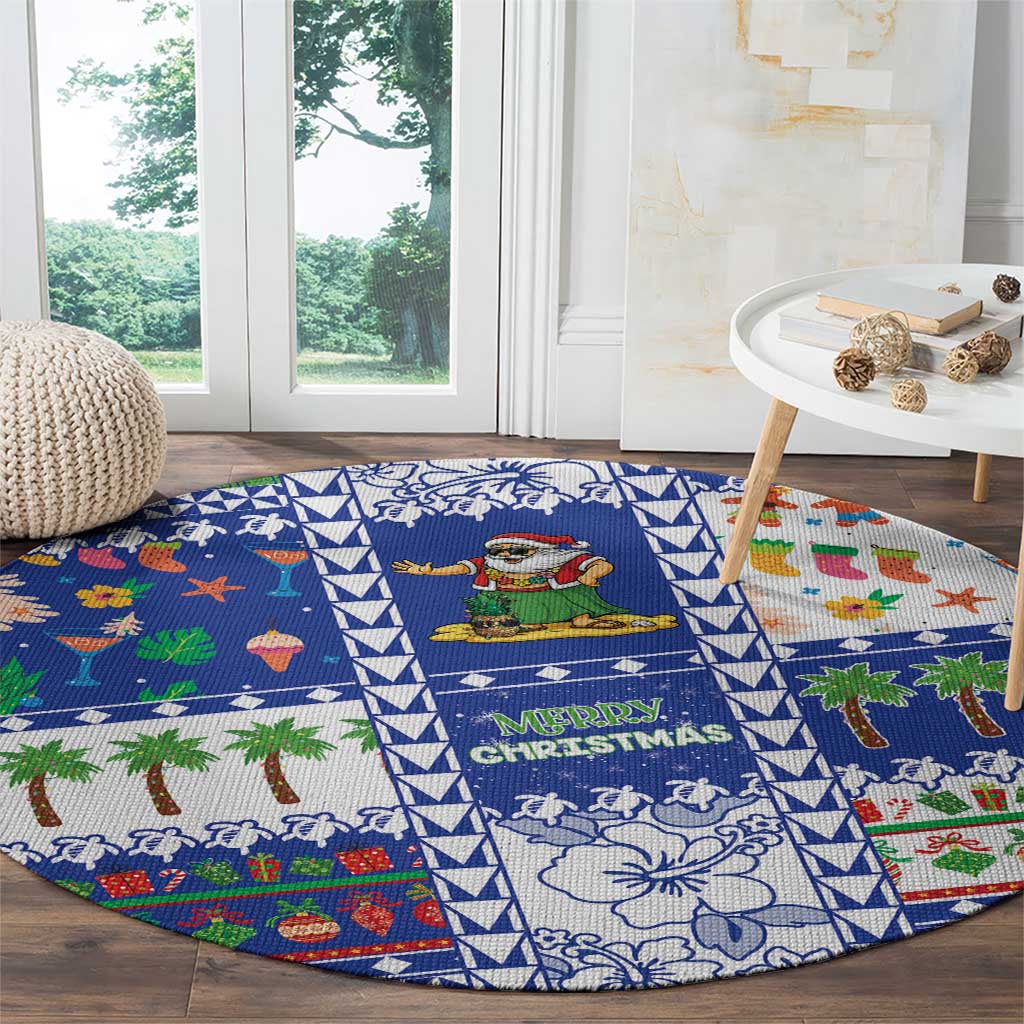 Northern Mariana Islands Christmas Round Carpet Festive Beach Vibes LT05 - Polynesian Pride