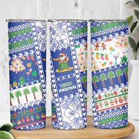 Northern Mariana Islands Christmas Skinny Tumbler Festive Beach Vibes LT05 - Polynesian Pride