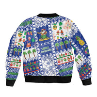 Northern Mariana Islands Christmas Sleeve Zip Bomber Jacket Festive Beach Vibes - Polynesian Pride