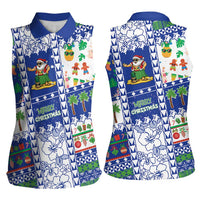 Northern Mariana Islands Christmas Women Sleeveless Polo Shirt Festive Beach Vibes LT05 - Polynesian Pride