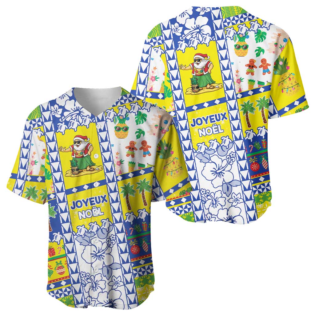 New Caledonia Christmas Baseball Jersey Festive Beach Vibes - Polynesian Pride
