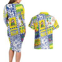 New Caledonia Christmas Couples Matching Long Sleeve Bodycon Dress and Hawaiian Shirt Festive Beach Vibes LT05 - Polynesian Pride