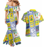 New Caledonia Christmas Couples Matching Mermaid Dress and Hawaiian Shirt Festive Beach Vibes LT05 - Polynesian Pride