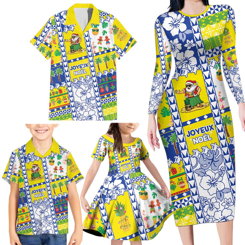 New Caledonia Christmas Family Matching Long Sleeve Bodycon Dress and Hawaiian Shirt Festive Beach Vibes LT05 - Polynesian Pride