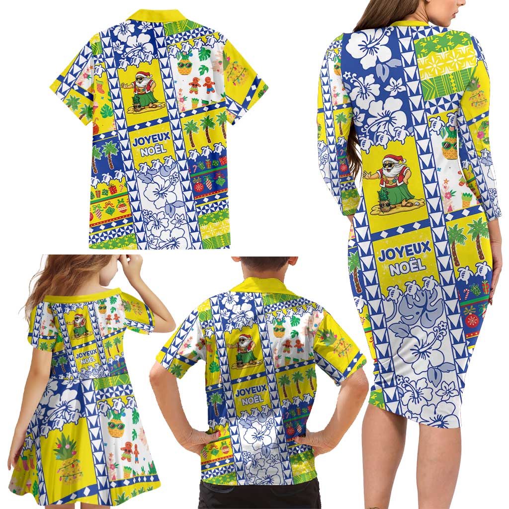 New Caledonia Christmas Family Matching Long Sleeve Bodycon Dress and Hawaiian Shirt Festive Beach Vibes LT05 - Polynesian Pride