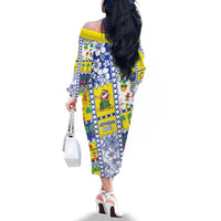 New Caledonia Christmas Family Matching Off The Shoulder Long Sleeve Dress and Hawaiian Shirt Festive Beach Vibes LT05 - Polynesian Pride