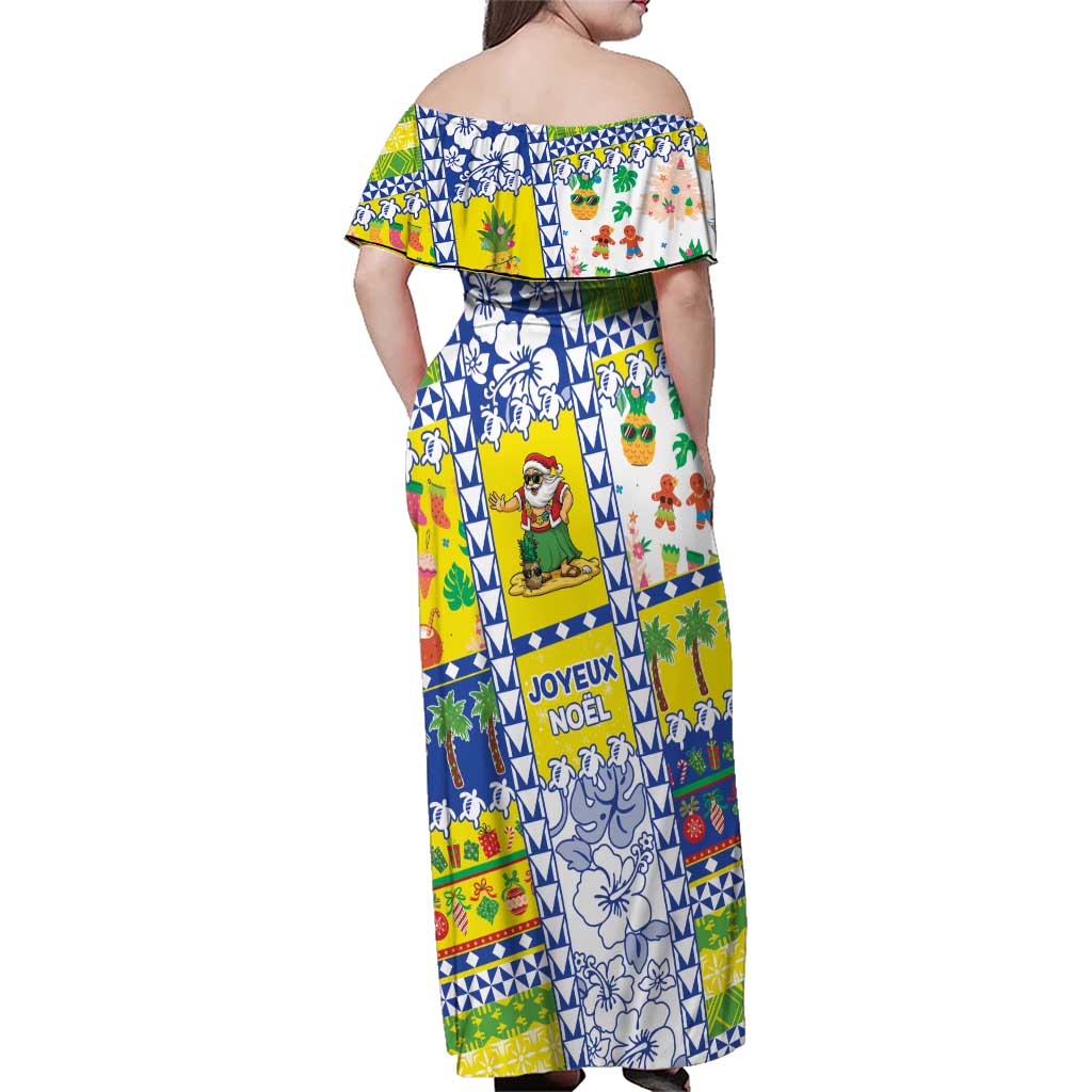 New Caledonia Christmas Family Matching Off Shoulder Maxi Dress and Hawaiian Shirt Festive Beach Vibes LT05 - Polynesian Pride