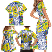 New Caledonia Christmas Family Matching Short Sleeve Bodycon Dress and Hawaiian Shirt Festive Beach Vibes LT05 - Polynesian Pride