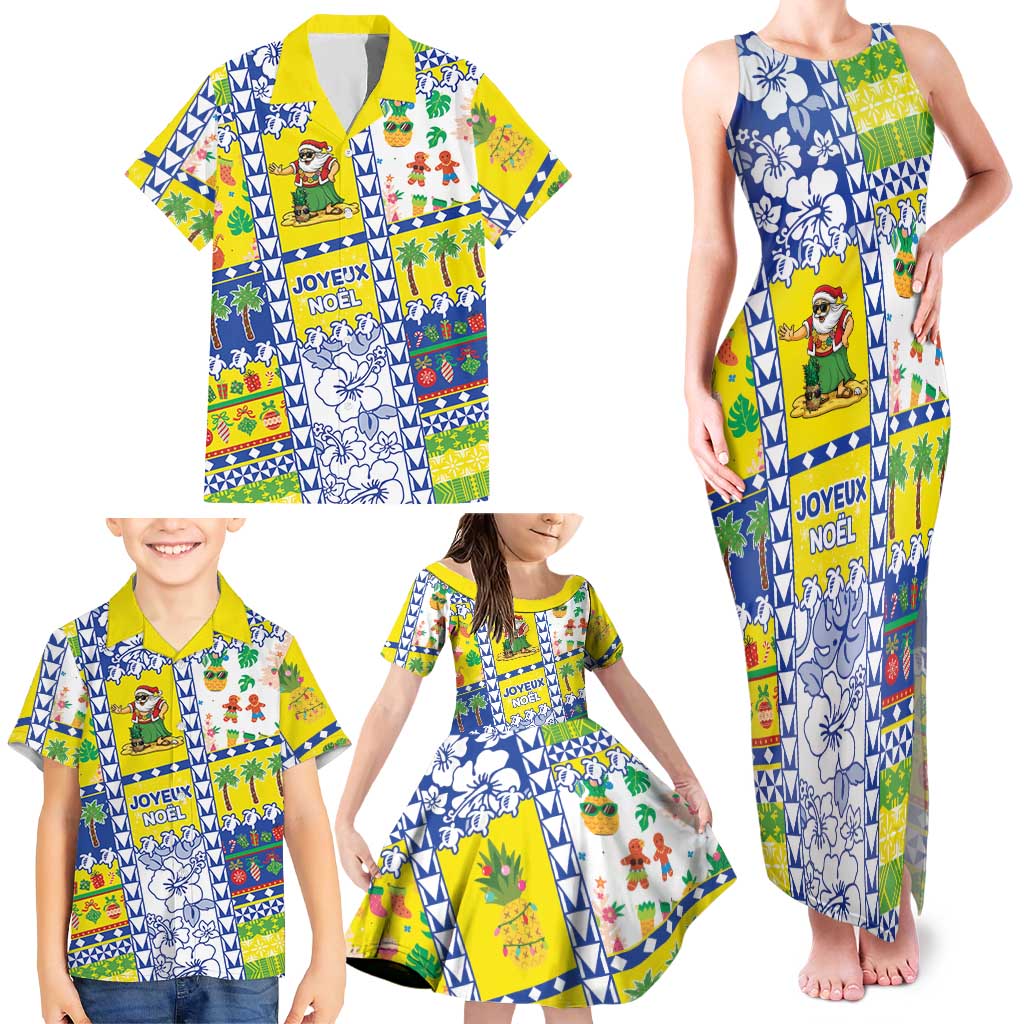 New Caledonia Christmas Family Matching Tank Maxi Dress and Hawaiian Shirt Festive Beach Vibes LT05 - Polynesian Pride