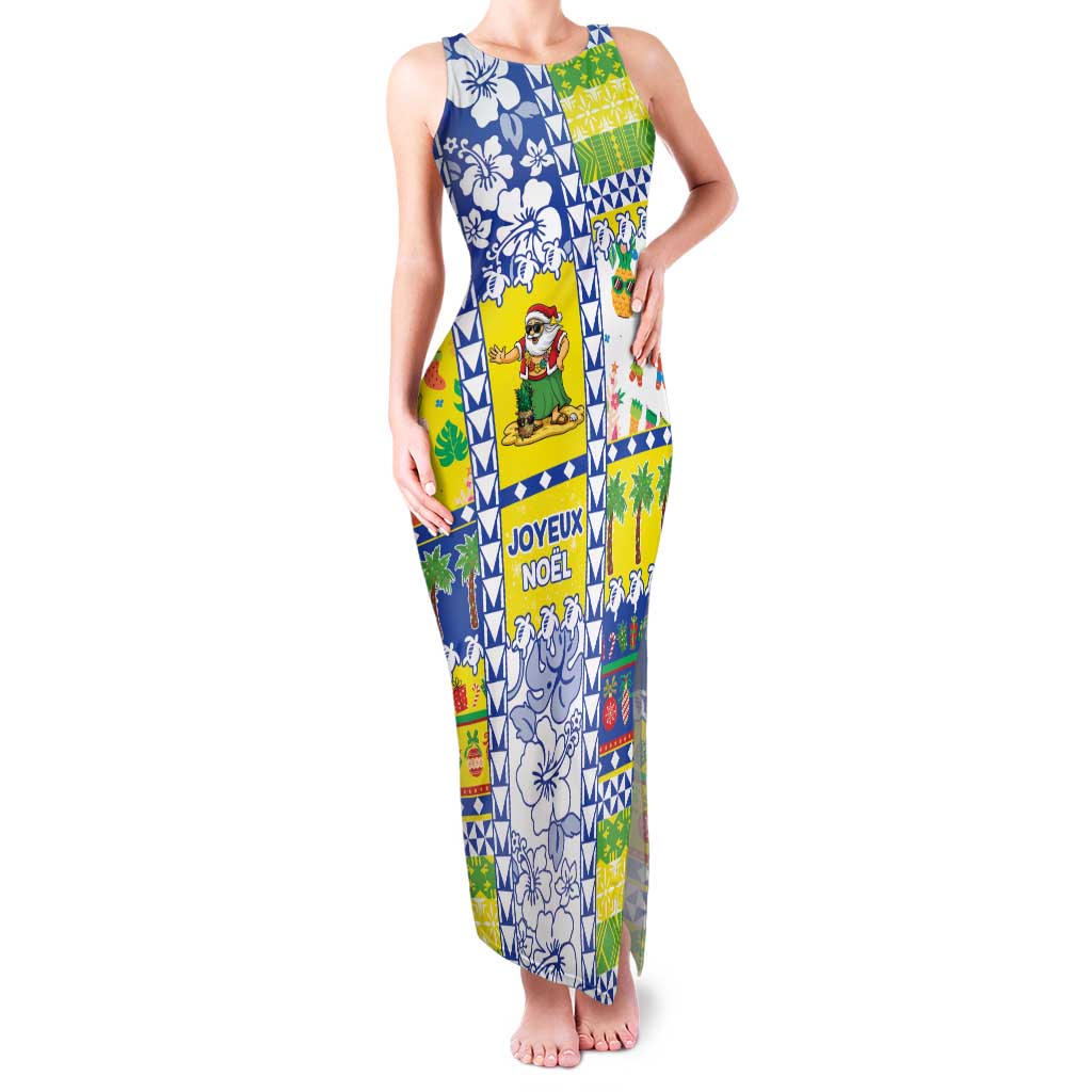 New Caledonia Christmas Family Matching Tank Maxi Dress and Hawaiian Shirt Festive Beach Vibes LT05 Mom's Dress Yellow - Polynesian Pride