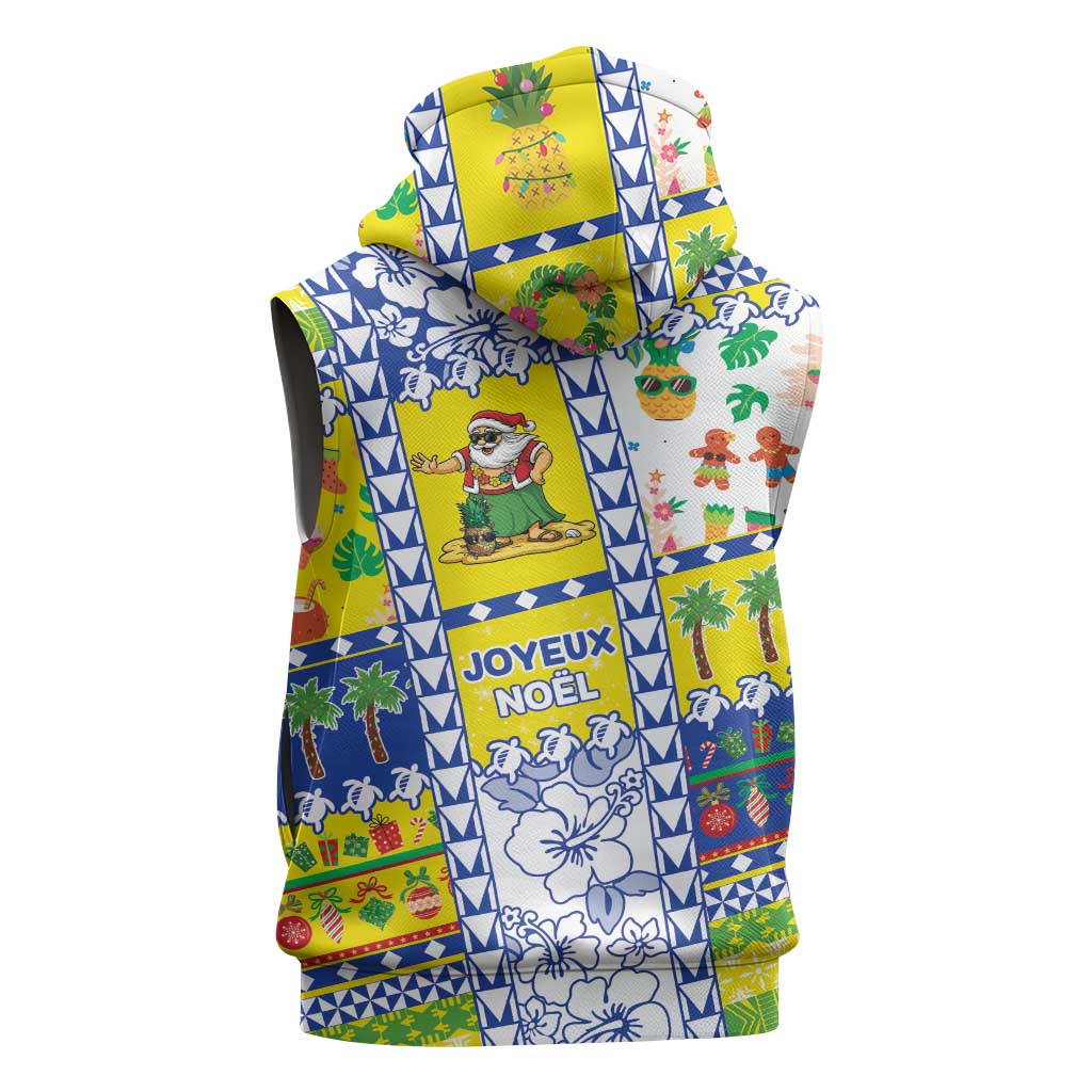 New Caledonia Christmas Sleeveless Hoodie Festive Beach Vibes - Polynesian Pride