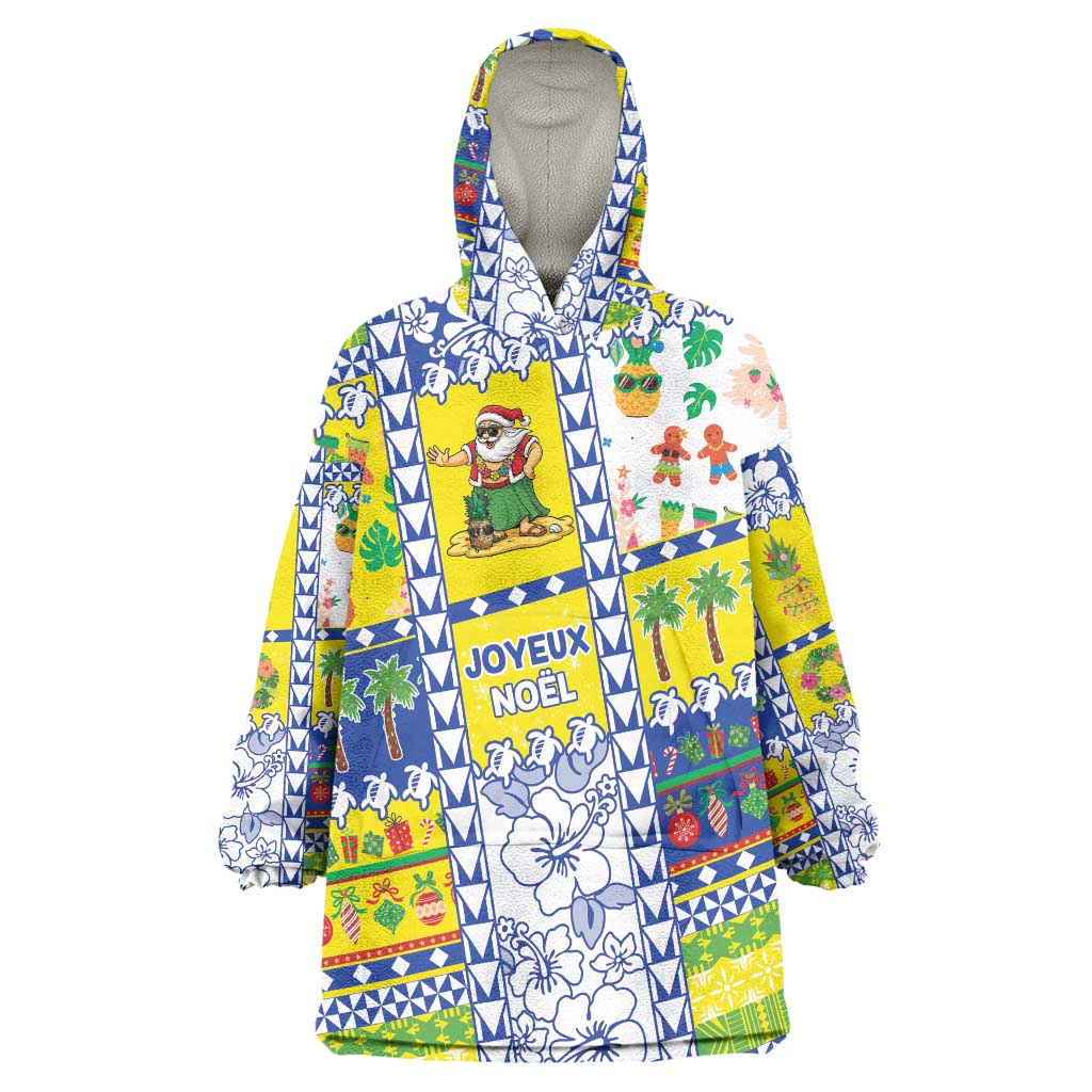 New Caledonia Christmas Wearable Blanket Hoodie Festive Beach Vibes LT05 One Size Yellow - Polynesian Pride