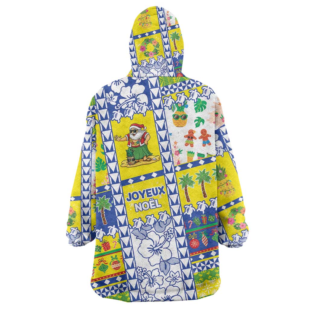New Caledonia Christmas Wearable Blanket Hoodie Festive Beach Vibes LT05 - Polynesian Pride
