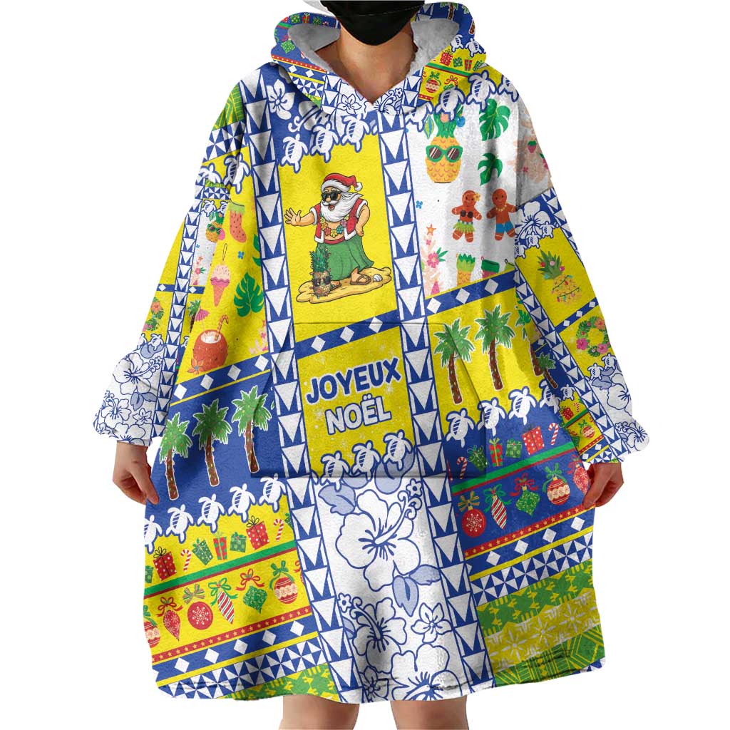 New Caledonia Christmas Wearable Blanket Hoodie Festive Beach Vibes LT05 - Polynesian Pride