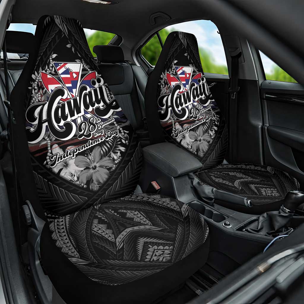 Hawaii November 28th Car Seat Cover Kanaka Maoli Tribal Pattern LT05 One Size Black - Polynesian Pride