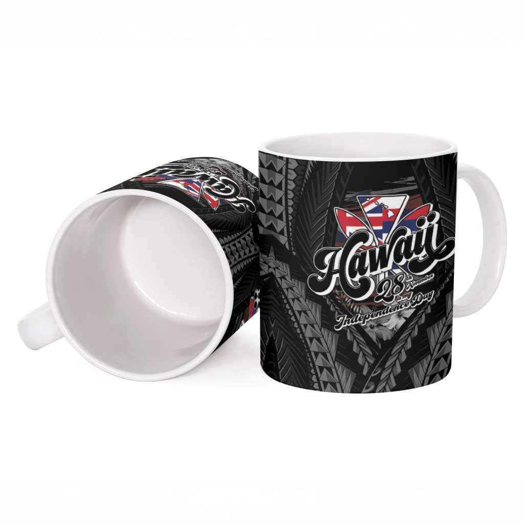 Hawaii November 28th Ceramic Mug Kanaka Maoli Tribal Pattern - Polynesian Pride