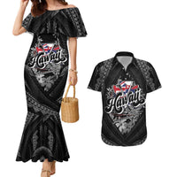 Hawaii November 28th Couples Matching Mermaid Dress and Hawaiian Shirt Kanaka Maoli Tribal Pattern LT05 Black - Polynesian Pride