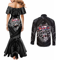 Hawaii November 28th Couples Matching Mermaid Dress and Long Sleeve Button Shirt Kanaka Maoli Tribal Pattern LT05 - Polynesian Pride