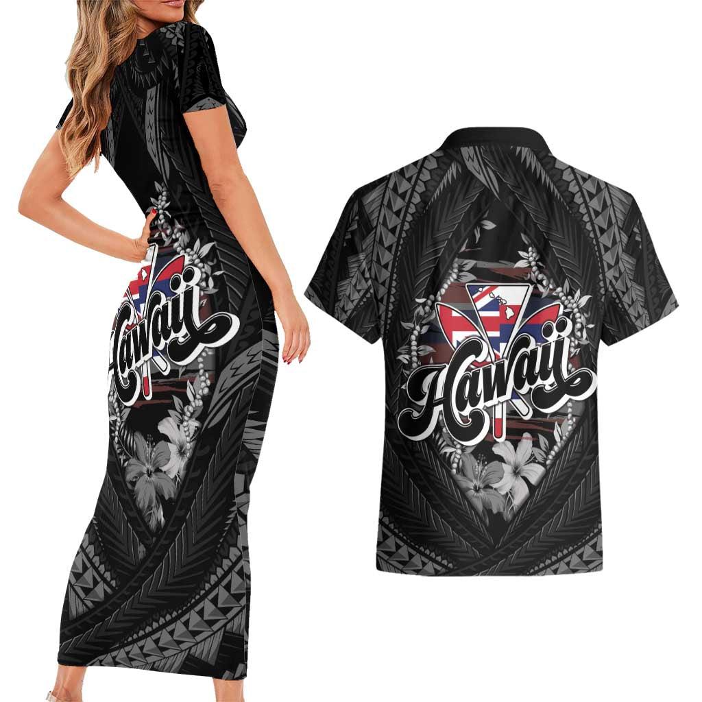 Hawaii November 28th Couples Matching Short Sleeve Bodycon Dress and Hawaiian Shirt Kanaka Maoli Tribal Pattern LT05 - Polynesian Pride