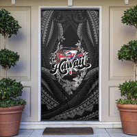 Hawaii November 28th Door Cover Kanaka Maoli Tribal Pattern LT05 Black - Polynesian Pride