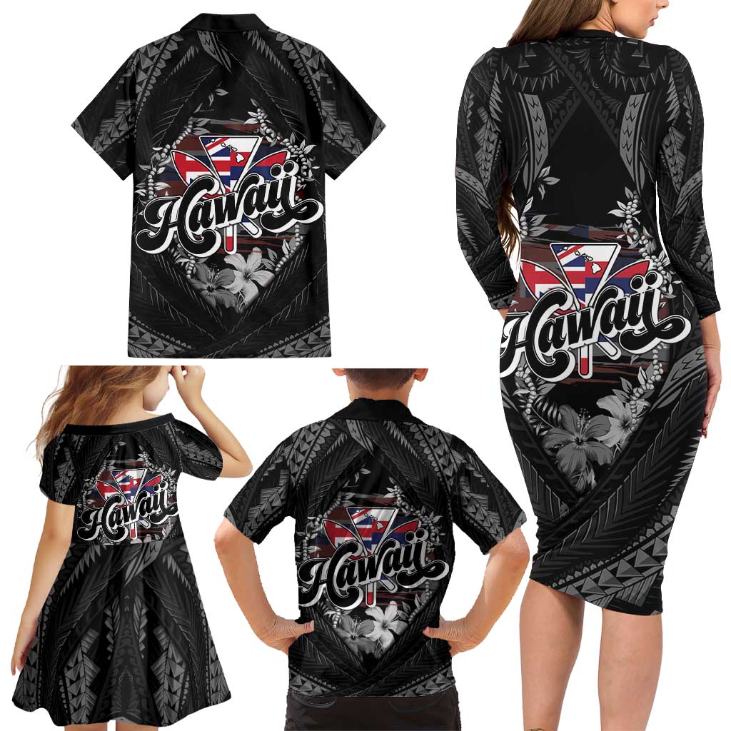 Hawaii November 28th Family Matching Long Sleeve Bodycon Dress and Hawaiian Shirt Kanaka Maoli Tribal Pattern LT05 - Polynesian Pride