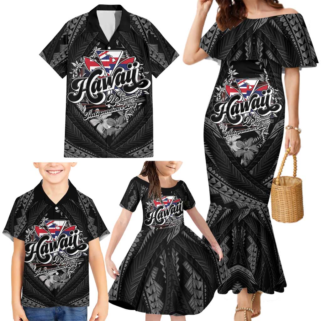 Hawaii November 28th Family Matching Mermaid Dress and Hawaiian Shirt Kanaka Maoli Tribal Pattern LT05 - Polynesian Pride