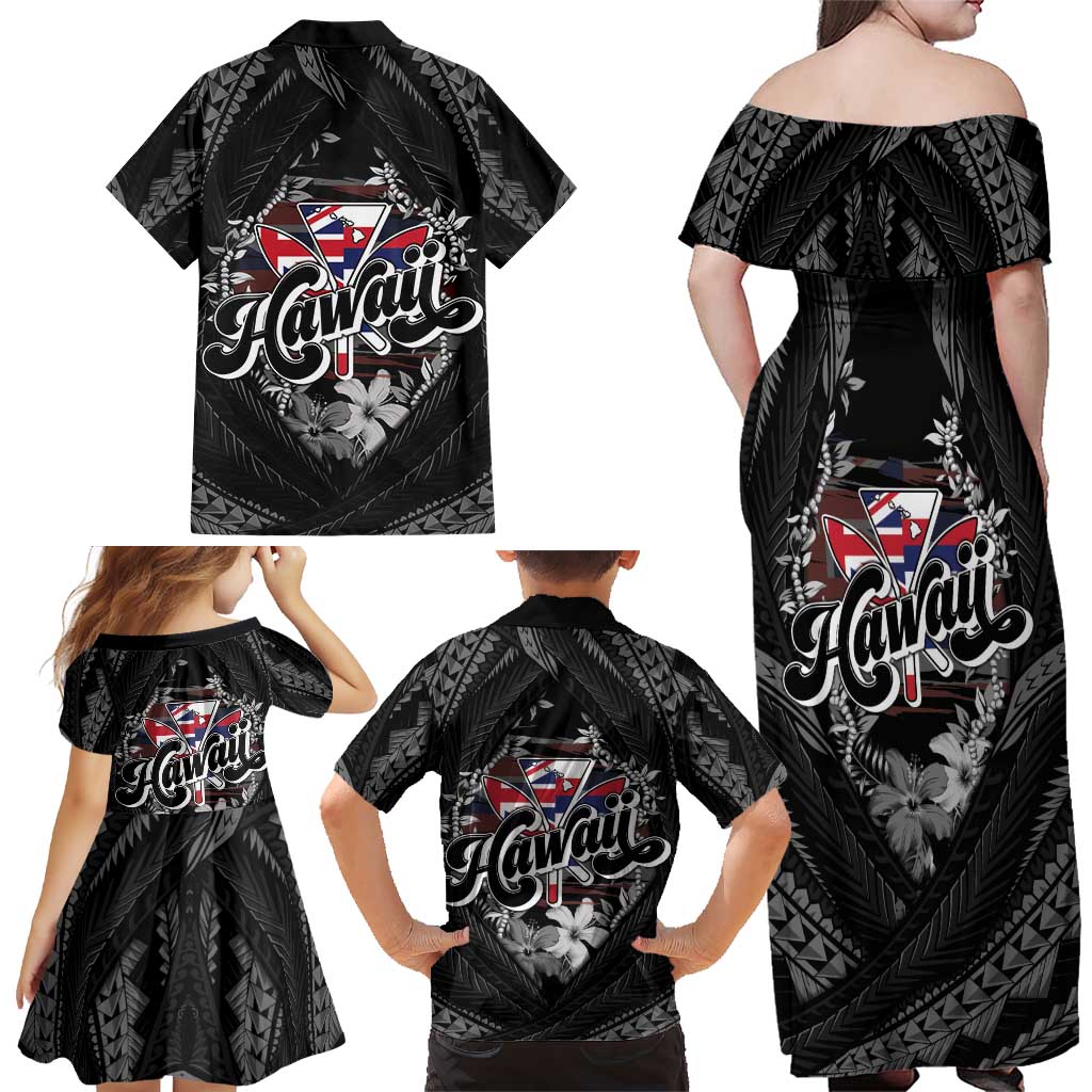 Hawaii November 28th Family Matching Off Shoulder Maxi Dress and Hawaiian Shirt Kanaka Maoli Tribal Pattern LT05 - Polynesian Pride