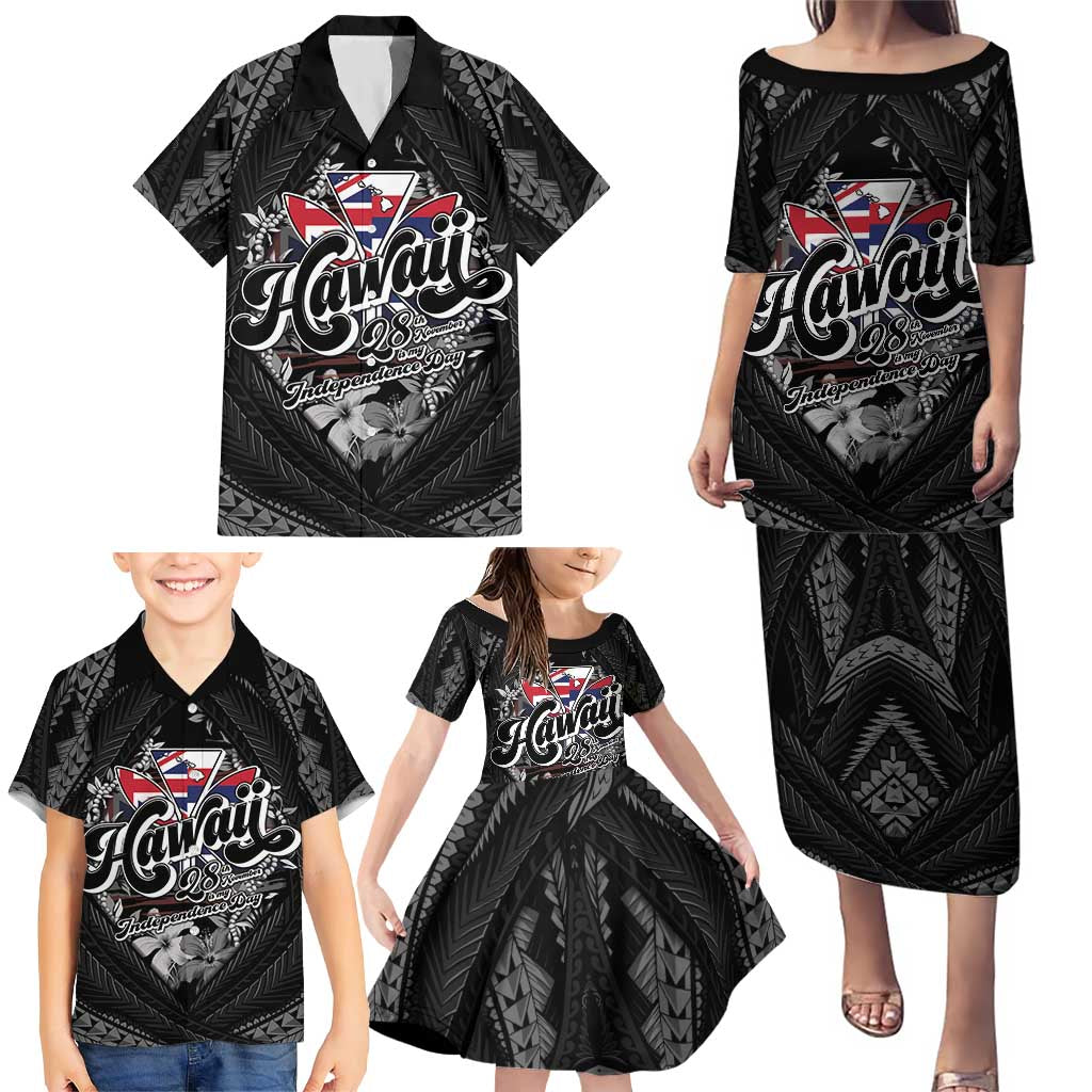 Hawaii November 28th Family Matching Puletasi and Hawaiian Shirt Kanaka Maoli Tribal Pattern LT05 - Polynesian Pride