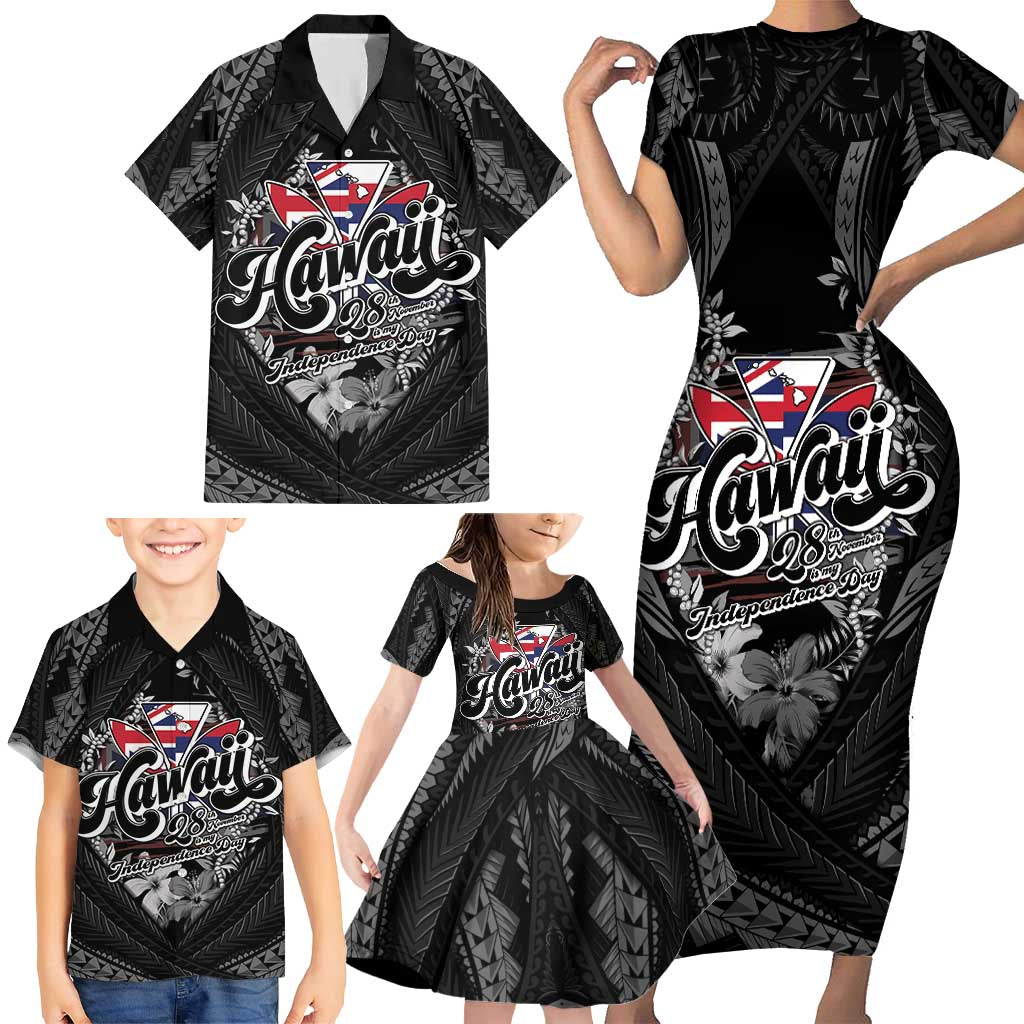 Hawaii November 28th Family Matching Short Sleeve Bodycon Dress and Hawaiian Shirt Kanaka Maoli Tribal Pattern - Polynesian Pride