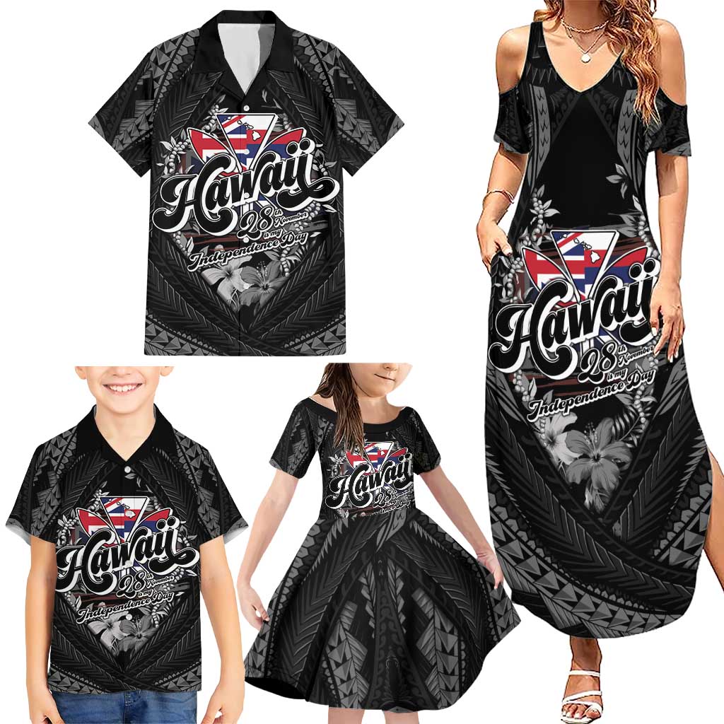 Hawaii November 28th Family Matching Summer Maxi Dress and Hawaiian Shirt Kanaka Maoli Tribal Pattern LT05 - Polynesian Pride