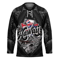 Hawaii November 28th Hockey Jersey Kanaka Maoli Tribal Pattern - Polynesian Pride