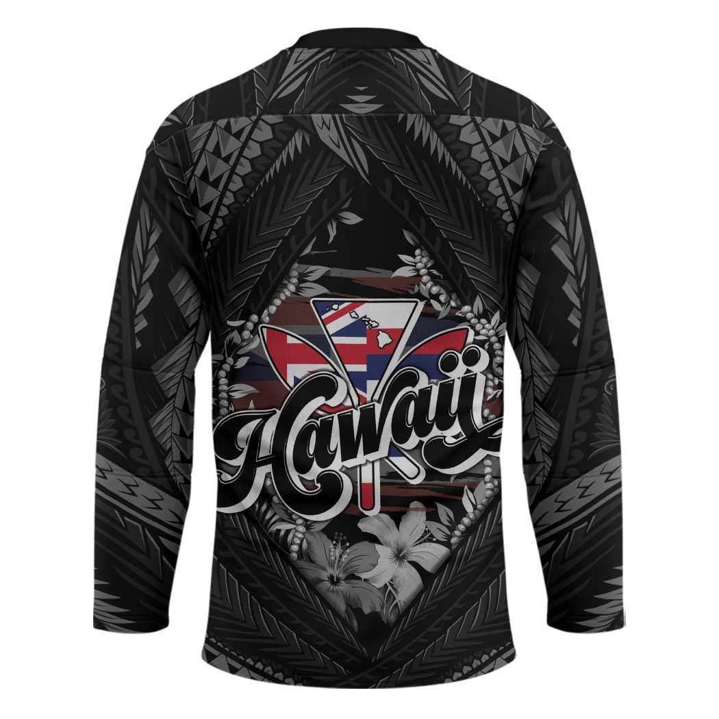 Hawaii November 28th Hockey Jersey Kanaka Maoli Tribal Pattern - Polynesian Pride