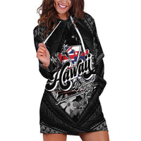 Hawaii November 28th Hoodie Dress Kanaka Maoli Tribal Pattern LT05 Black - Polynesian Pride