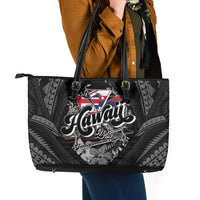 Hawaii November 28th Leather Tote Bag Kanaka Maoli Tribal Pattern LT05 - Polynesian Pride