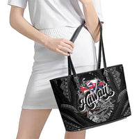 Hawaii November 28th Leather Tote Bag Kanaka Maoli Tribal Pattern LT05 - Polynesian Pride