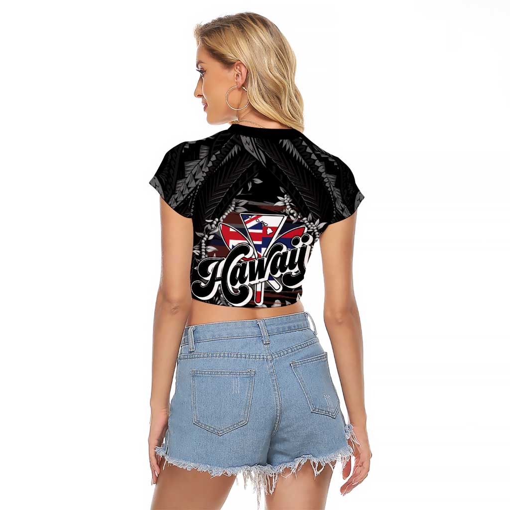 Hawaii November 28th Raglan Cropped T Shirt Kanaka Maoli Tribal Pattern - Polynesian Pride