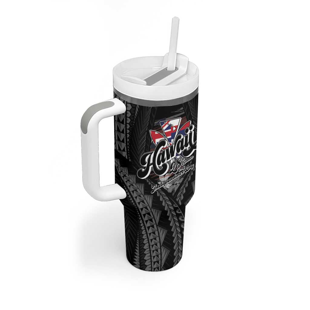 Hawaii November 28th Tumbler With Handle Kanaka Maoli Tribal Pattern - Polynesian Pride