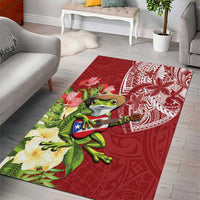Puerto Rico Coqui Frog Area Rug Tropical Flowers Polynesian Style LT05 - Polynesian Pride