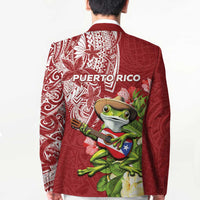 Puerto Rico Coqui Frog Blazer Tropical Flowers Polynesian Style LT05 - Polynesian Pride